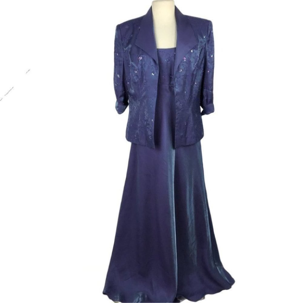 Alex Evenings 16 2 Pc Sequined Beads Formal Dress